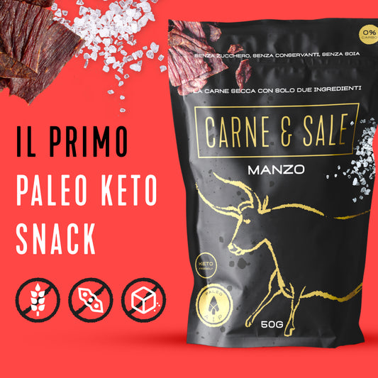 Alto Contenuto PROTEICO - Carne&Sale: la Carne secca con solo due ingredienti. Senza Zucchero, Senza Soia, Senza Conservanti