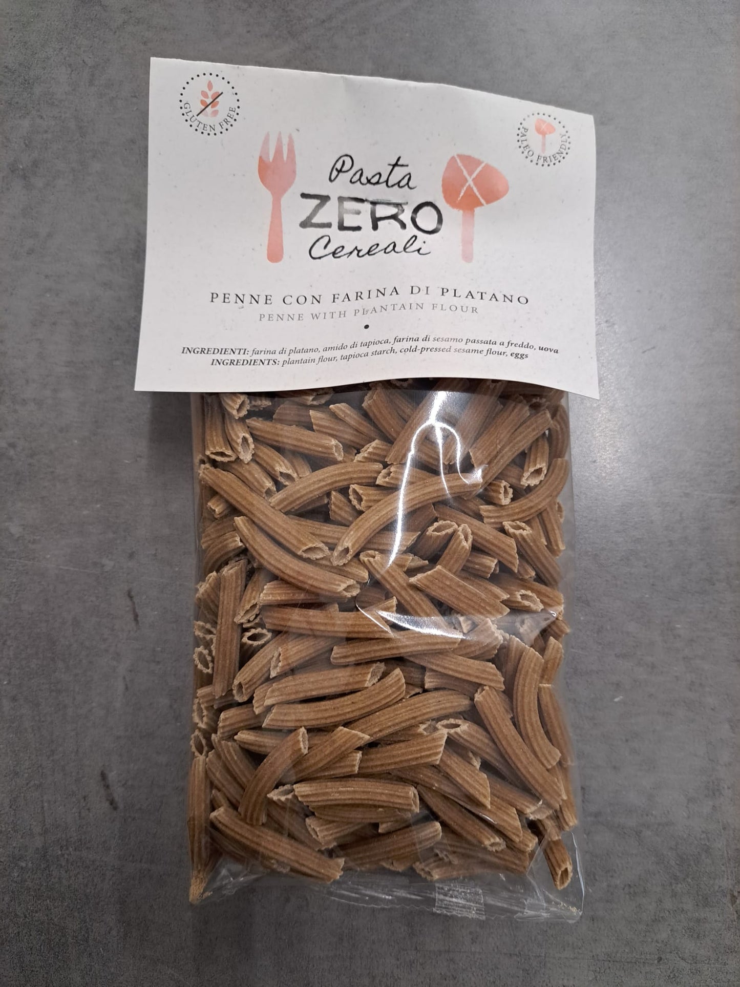 Penne ZeroCereali con Farina di Platano. No Glutine - No Legumi - No Latticini
