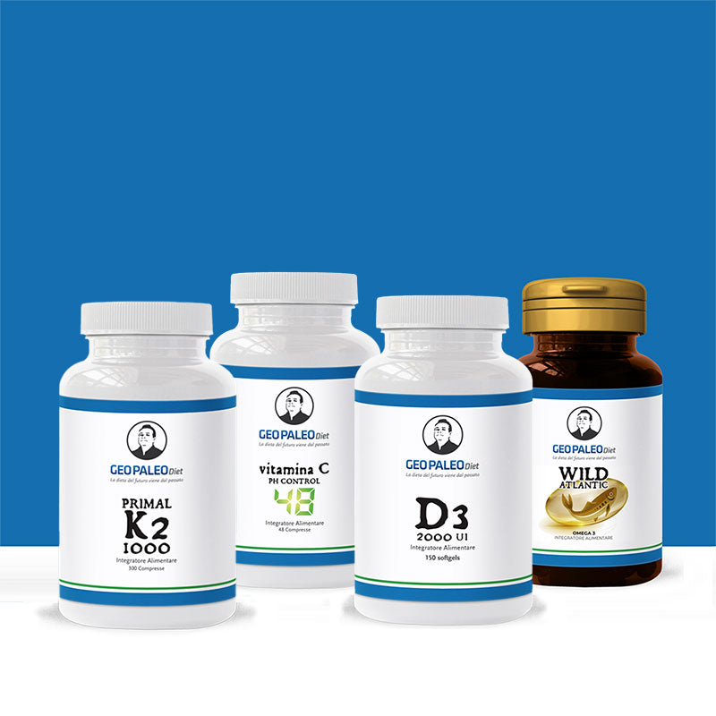 SUPER COMBO POTENZIATA: Primal K2 + D3 softgels + Omega3 Wild Atlantic+ Vitamina C Ph Control 48